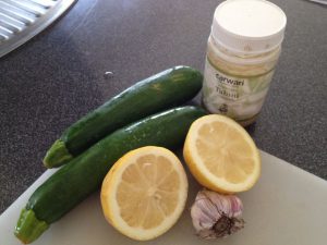 Zucchini hummus ingredients
